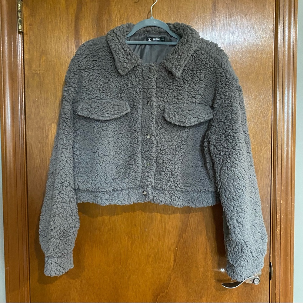 Cropped Shein Sherpa Jacket